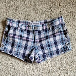 Aeropostale Plaid Cotton Women's Shorts in Navy, Light Blue & Pink